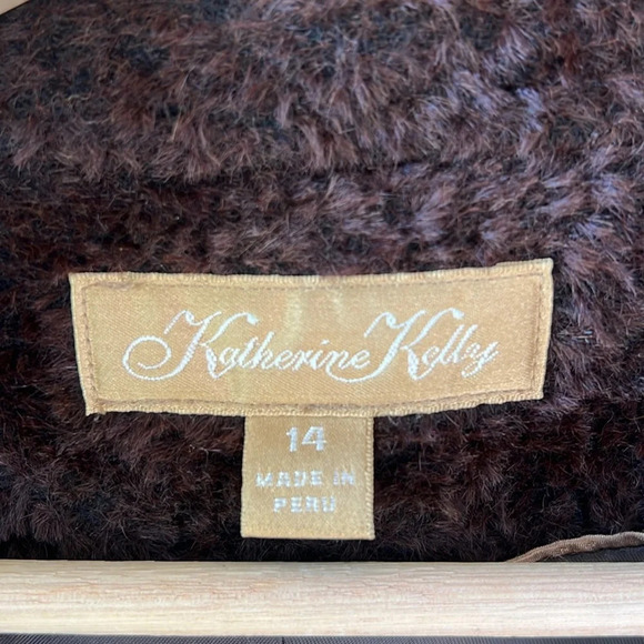 Katherine Kelly New Sz 14 Cocoa Brown Alpaca Wool Blend Teddy Coat - Picture 3 of 12